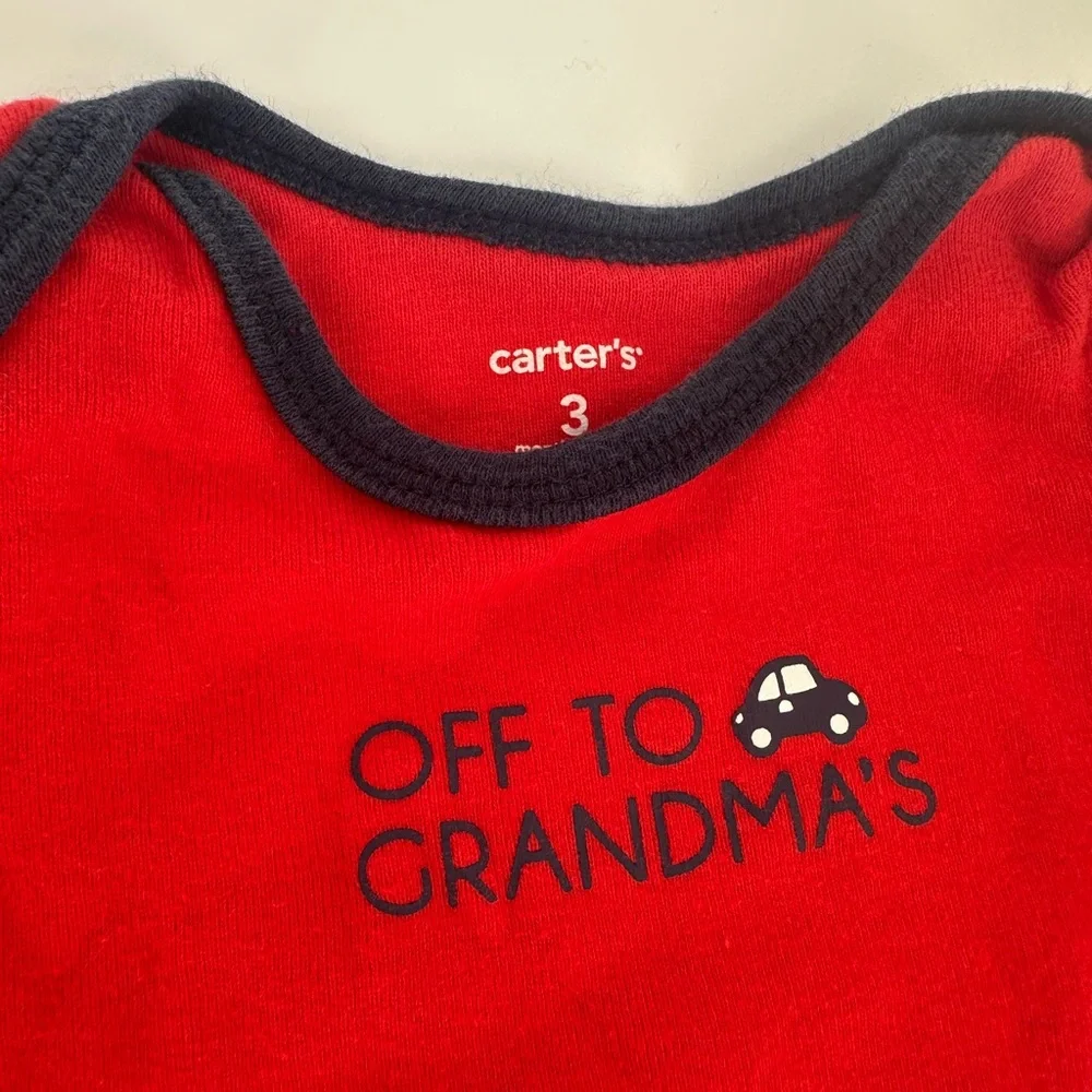 Lot of 3 Baby Bodysuits Grandma Theme Unisex Off to Grandma’s 0-3 Months